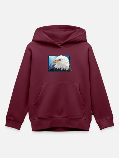 Weißkopfseeadler - Kinder Premium Organic Hoodie - Burgunderrot
