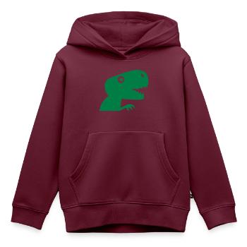 T-Rex - Kinder Premium Organic Hoodie - Burgunderrot - Vorne - AI Model Kid Female (0cm)