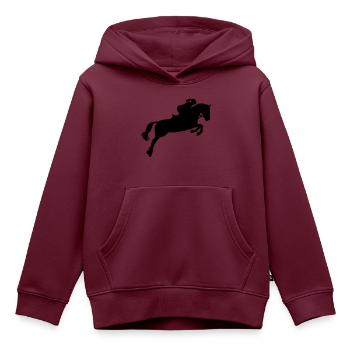 Springreiten - Kinder Premium Organic Hoodie - Burgunderrot - Vorne - AI Model Kid Female (0cm)