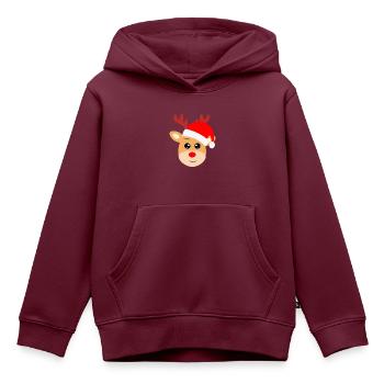 Rudolf - Kinder Premium Organic Hoodie - Burgunderrot - Vorne - AI Model Kid Female (0cm)