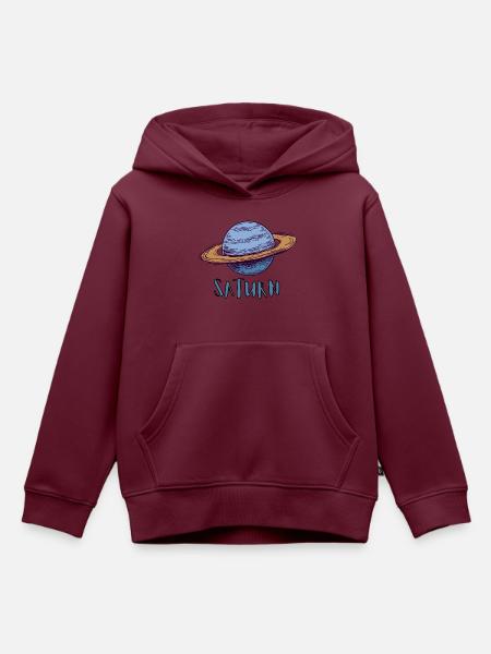 Saturn - Kinder Premium Organic Hoodie - Burgunderrot