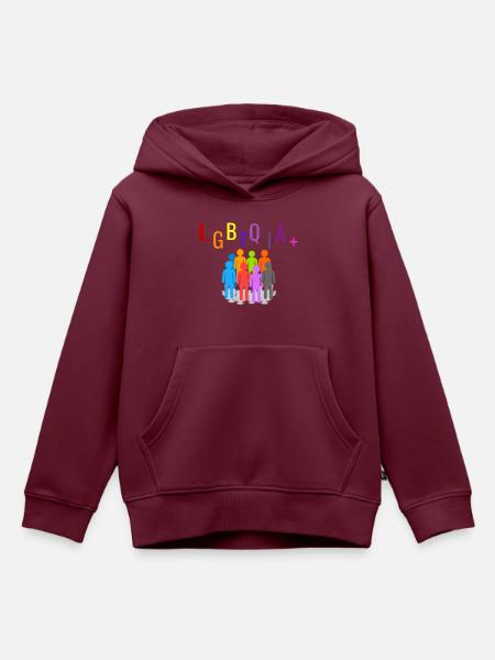 LGBTQIA+ - Kinder Premium Organic Hoodie - Burgunderrot