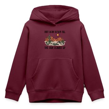 Wüste Wüstenlandschaft Wildnis Outback Landstraßen - Kinder Premium Organic Hoodie - Burgunderrot - Vorne - AI Model Kid Female (0cm)