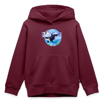 Orcajagd in der Antarktis - Kinder Premium Organic Hoodie - Burgunderrot - Vorne - AI Model Kid Female (0cm)
