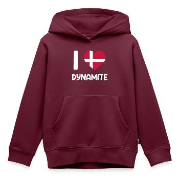 danish dynamite Dänemark Däne Geschenk - Kinder Premium Organic Hoodie - Burgunderrot - Vorne - AI Model Kid Female (0cm)