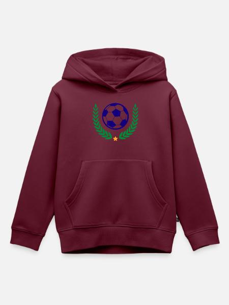 Fußball Soccer - Kinder Premium Organic Hoodie - Burgunderrot