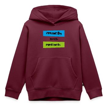 mach doch einfach - Kinder Premium Organic Hoodie - Burgunderrot - Vorne - AI Model Kid Female (0cm)