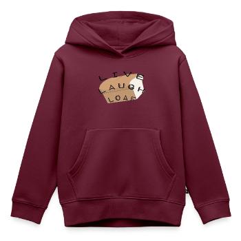 Live laugh loaf witziger Spruch Brot und Nacken - Kinder Premium Organic Hoodie - Burgunderrot - Vorne - AI Model Kid Female (0cm)