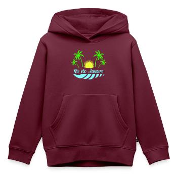 rio de janeiro - Kinder Premium Organic Hoodie - Burgunderrot - Vorne - AI Model Kid Female (0cm)