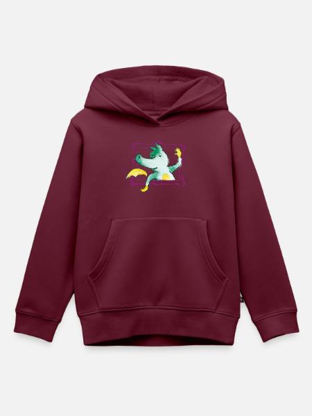 TABALUGA Mit Bilderrahmen Lila - Kinder Premium Organic Hoodie - Burgunderrot