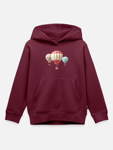 Heißluftballons - Kinder Premium Organic Hoodie - Burgunderrot