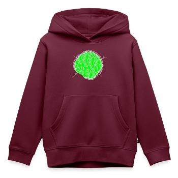 vegan meal veganism present joke gift idea - Kinder Premium Organic Hoodie - Burgunderrot - Vorne - AI Model Kid Female (0cm)