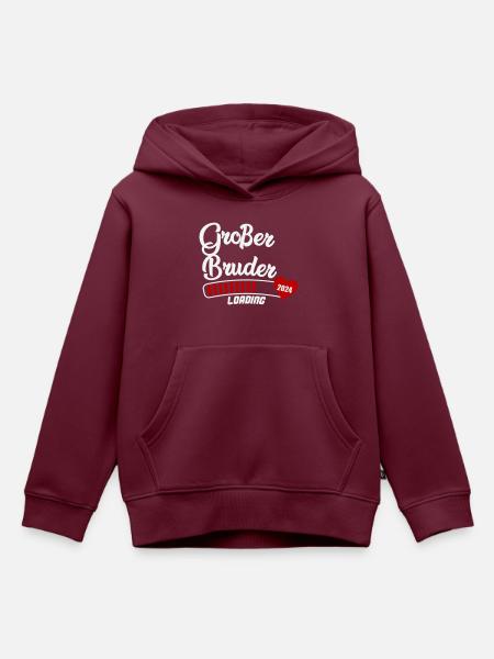 großer bruder loading 2024 - Kinder Premium Organic Hoodie - Burgunderrot