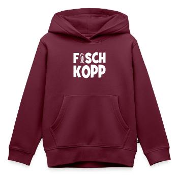 Fischkopp Fisch Fischkopf Küste Angler Fischer - Kinder Premium Organic Hoodie - Burgunderrot - Vorne - AI Model Kid Female (0cm)