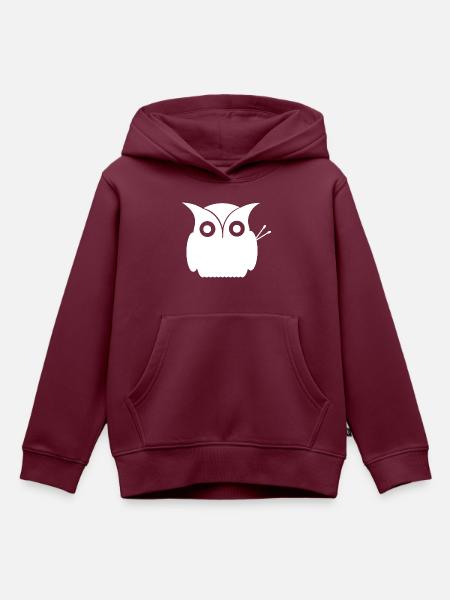 Eule mit Drumsticks - Kinder Premium Organic Hoodie - Burgunderrot
