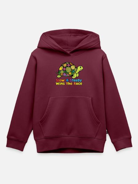 Bezaubernde Blumenschildkröte - Kinder Premium Organic Hoodie - Burgunderrot