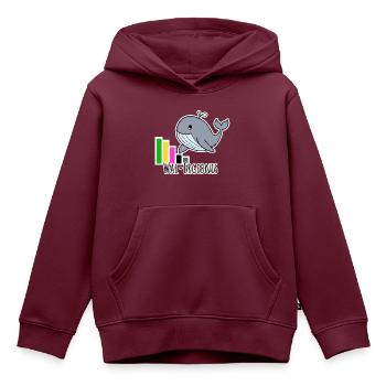 Der kleine Wal präsentiert das Wahl Ergebnis - Kinder Premium Organic Hoodie - Burgunderrot - Vorne - AI Model Kid Female (0cm)
