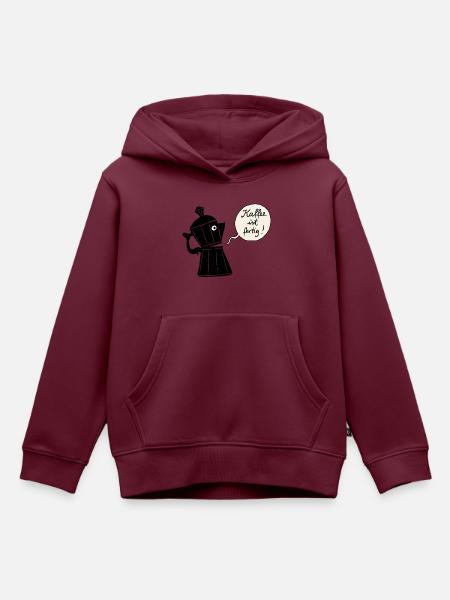 Kaffee ist fertig (Kontur) - Kinder Premium Organic Hoodie - Burgunderrot