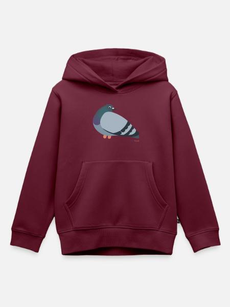 Taube Tauben - Kinder Premium Organic Hoodie - Burgunderrot