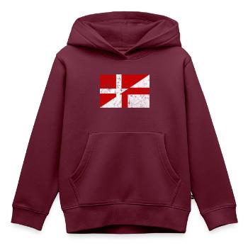 Dänemark England Fußball Flagge Fahne Dannebrog - Kinder Premium Organic Hoodie - Burgunderrot - Vorne - AI Model Kid Female (0cm)