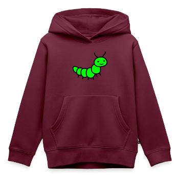 Raupe - Kinder Premium Organic Hoodie - Burgunderrot - Vorne - AI Model Kid Female (0cm)