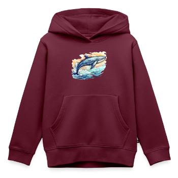 Wal - Kinder Premium Organic Hoodie - Burgunderrot - Vorne - AI Model Kid Female (0cm)