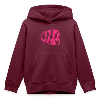 Emissionen Faust geballte Faust Close2 - Kinder Premium Organic Hoodie - Burgunderrot - Vorne - AI Model Kid Female (0cm)