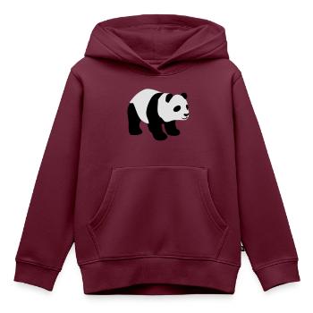 Panda - Kinder Premium Organic Hoodie - Burgunderrot - Vorne - AI Model Kid Female (0cm)