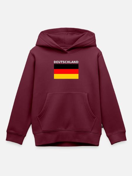 Deutschland Flagge - Kinder Premium Organic Hoodie - Burgunderrot