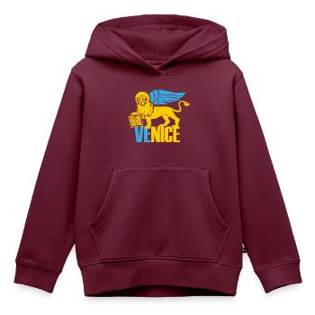 Wappen von Venedig - Kinder Premium Organic Hoodie - Burgunderrot - Vorne - AI Model Kid Female (0cm)