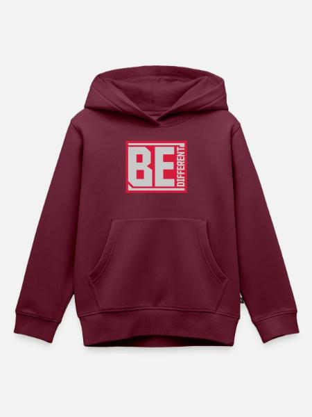 Be different Logo Design - Kinder Premium Organic Hoodie - Burgunderrot