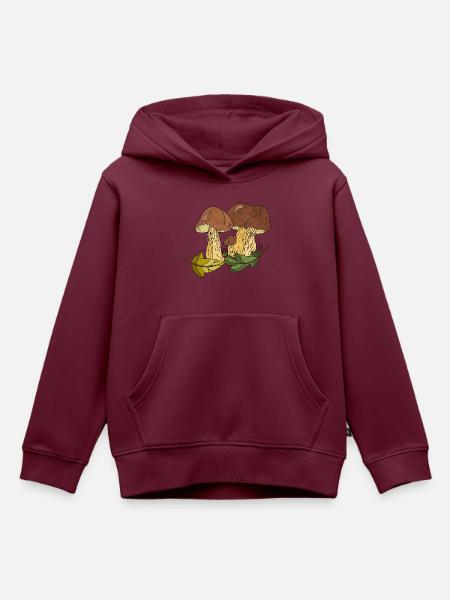 Pilze - Kinder Premium Organic Hoodie - Burgunderrot