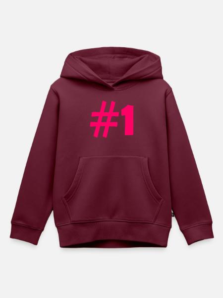 #1 - Kinder Premium Organic Hoodie - Burgunderrot
