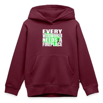 birthday gift wood quote gift idea cutter - Kinder Premium Organic Hoodie - Burgunderrot - Vorne - AI Model Kid Female (0cm)