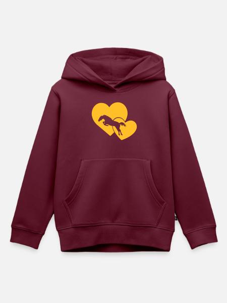 jumping Hearts - Kinder Premium Organic Hoodie - Burgunderrot