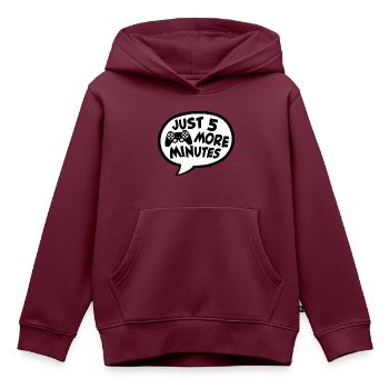 Lustiger Gamer Nur noch fünf Minuten 5 Videospiele - Kinder Premium Organic Hoodie - Burgunderrot - Vorne - AI Model Kid Female (0cm)