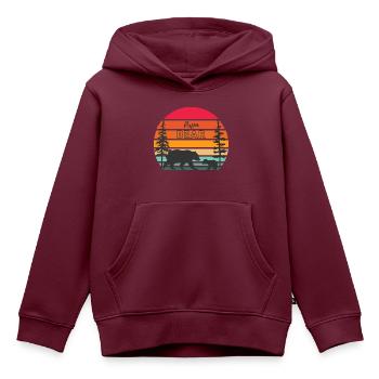 Papa Bear - Kinder Premium Organic Hoodie - Burgunderrot - Vorne - AI Model Kid Female (0cm)