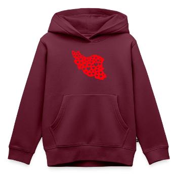 iran liebe - Kinder Premium Organic Hoodie - Burgunderrot - Vorne - AI Model Kid Female (0cm)