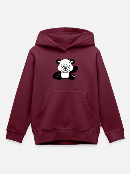 pandabär cute - Kinder Premium Organic Hoodie - Burgunderrot
