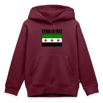 syrien flagge - Kinder Premium Organic Hoodie - Burgunderrot - Vorne - AI Model Kid Female (0cm)