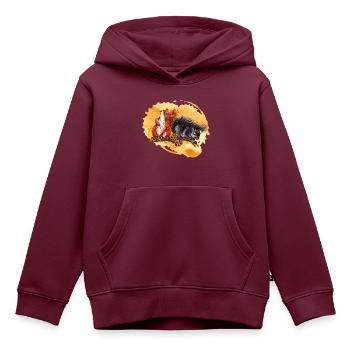 Eichhörnchen | squirrel - Kinder Premium Organic Hoodie - Burgunderrot - Vorne - AI Model Kid Female (0cm)