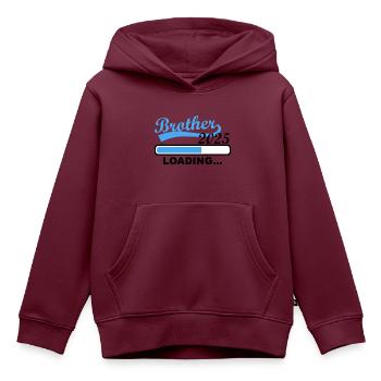 Großer Bruder 2025 loading, 2025 Großer Bruder - Kinder Premium Organic Hoodie - Burgunderrot - Vorne - AI Model Kid Female (0cm)
