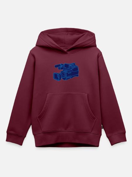 Videokamera 2 - Kinder Premium Organic Hoodie - Burgunderrot
