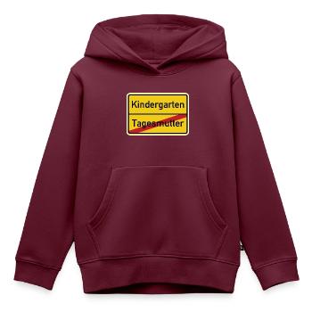 Ortsschild Tagesmutter Kindergarten Abschied Kita - Kinder Premium Organic Hoodie - Burgunderrot - Vorne - AI Model Kid Female (0cm)