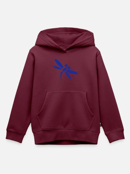 Libelle - Kinder Premium Organic Hoodie - Burgunderrot
