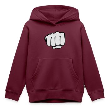 Faust - Kinder Premium Organic Hoodie - Burgunderrot - Vorne - AI Model Kid Female (0cm)