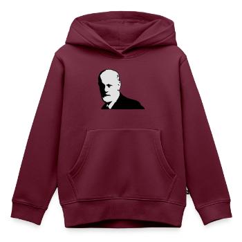 Sigmund Freud - Kinder Premium Organic Hoodie - Burgunderrot - Vorne - AI Model Kid Female (0cm)