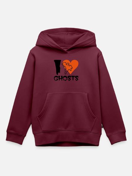 Halloween - Geist - Kinder Premium Organic Hoodie - Burgunderrot