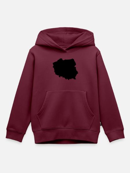 Poland - Kinder Premium Organic Hoodie - Burgunderrot