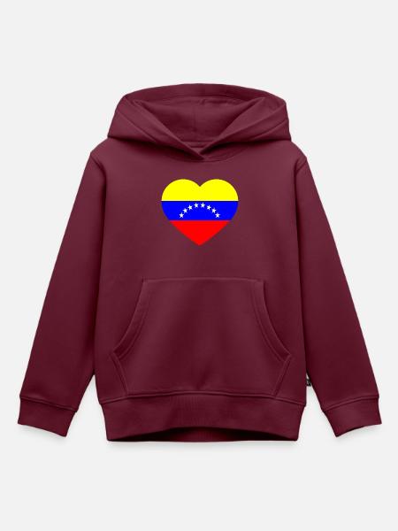 Venezuela liebt Liebe - Kinder Premium Organic Hoodie - Burgunderrot